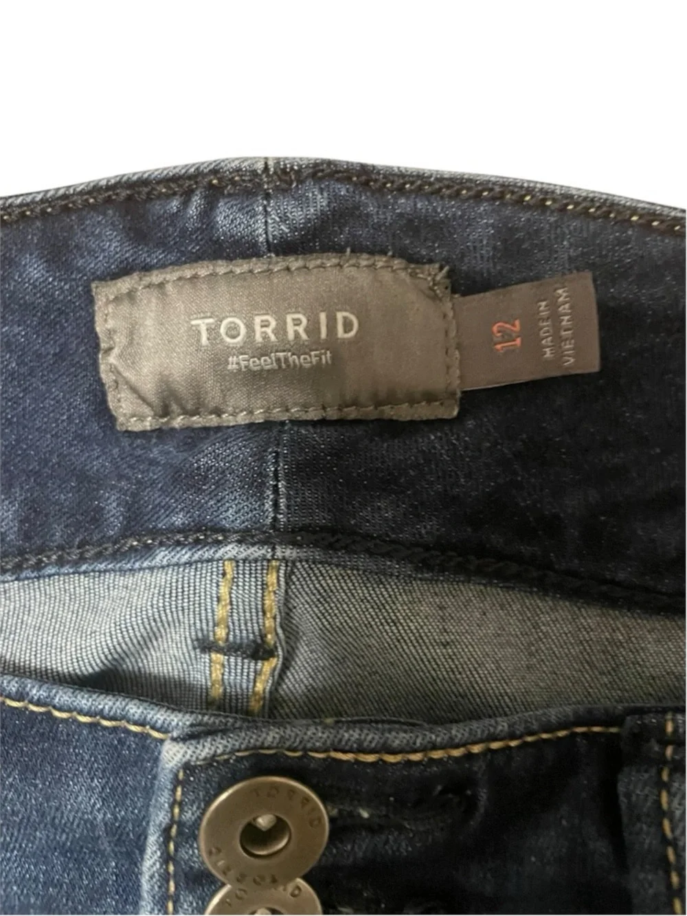Torrid Women’s - Size 12 - Dark Wash Denim Bermuda Shorts - 3 Button - Stretch